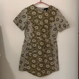 Floral heavy winter mini dress